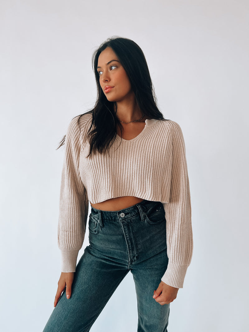Bree Cropped Knitted Sweater
