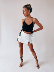Aliza Gold Chain Halter Crop Top