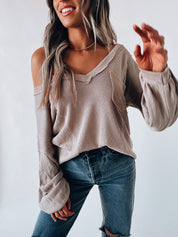 SALE :Emmett Mocha Long Sleeve Top