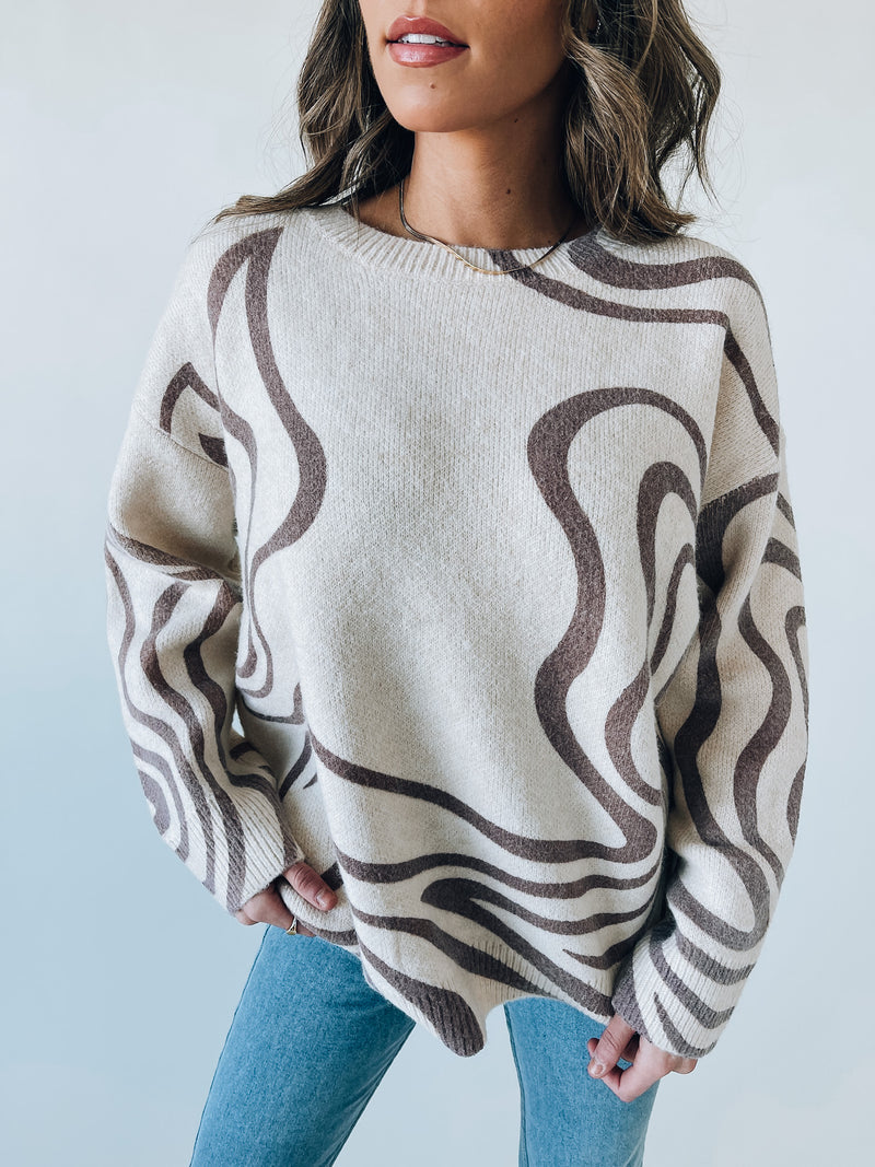 Wavy Oversized Cozy Sweater