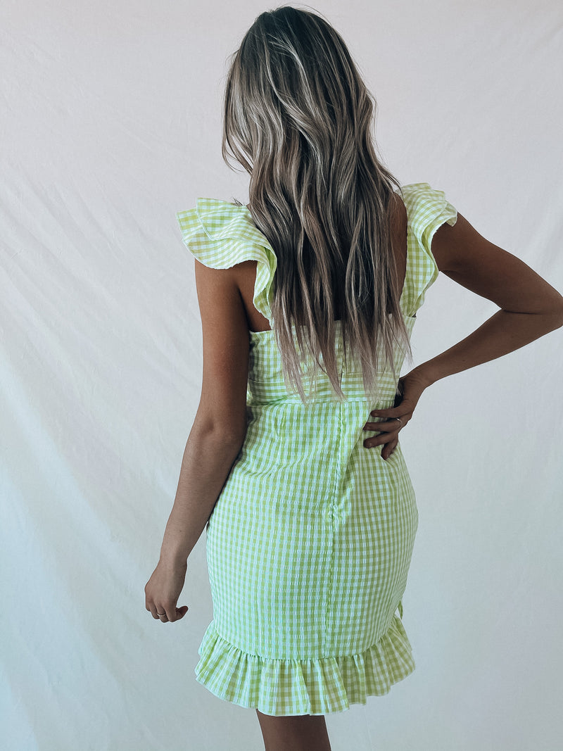 SALE: Lime Gingham Dress