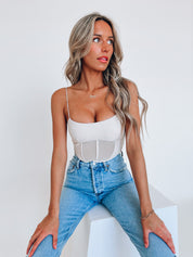 SALE : Nude Bustier Crop Top
