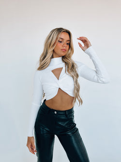 Lacey Cropped High Neck Top