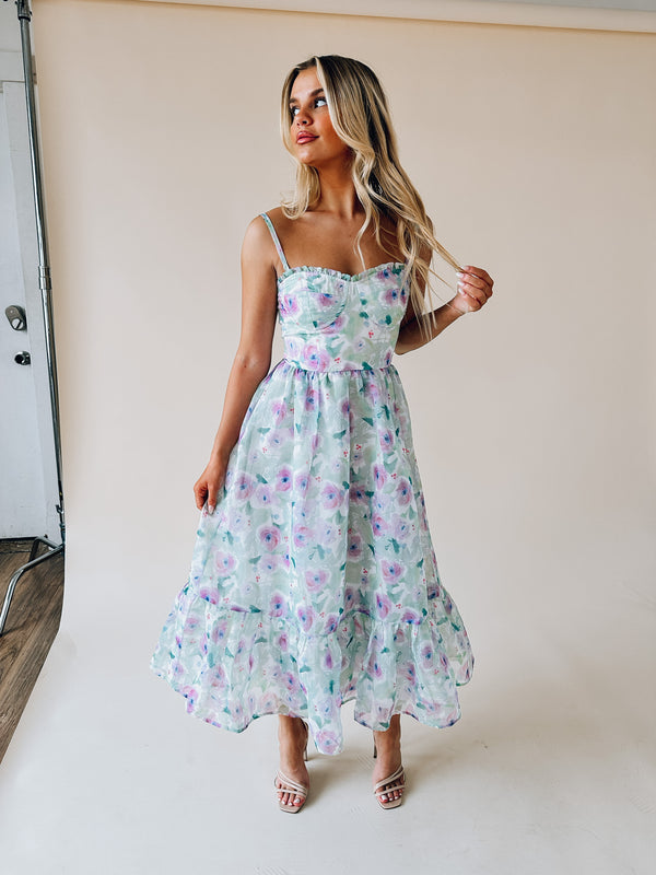 RESTOCKED :Sarah Floral Midi Dress
