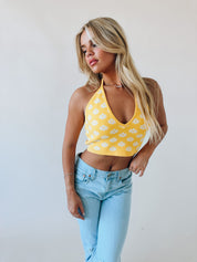 Kerrigan Daisy Print Halter Top