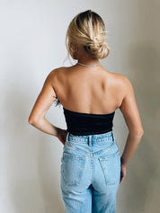 Vivian Feather Strapless Top